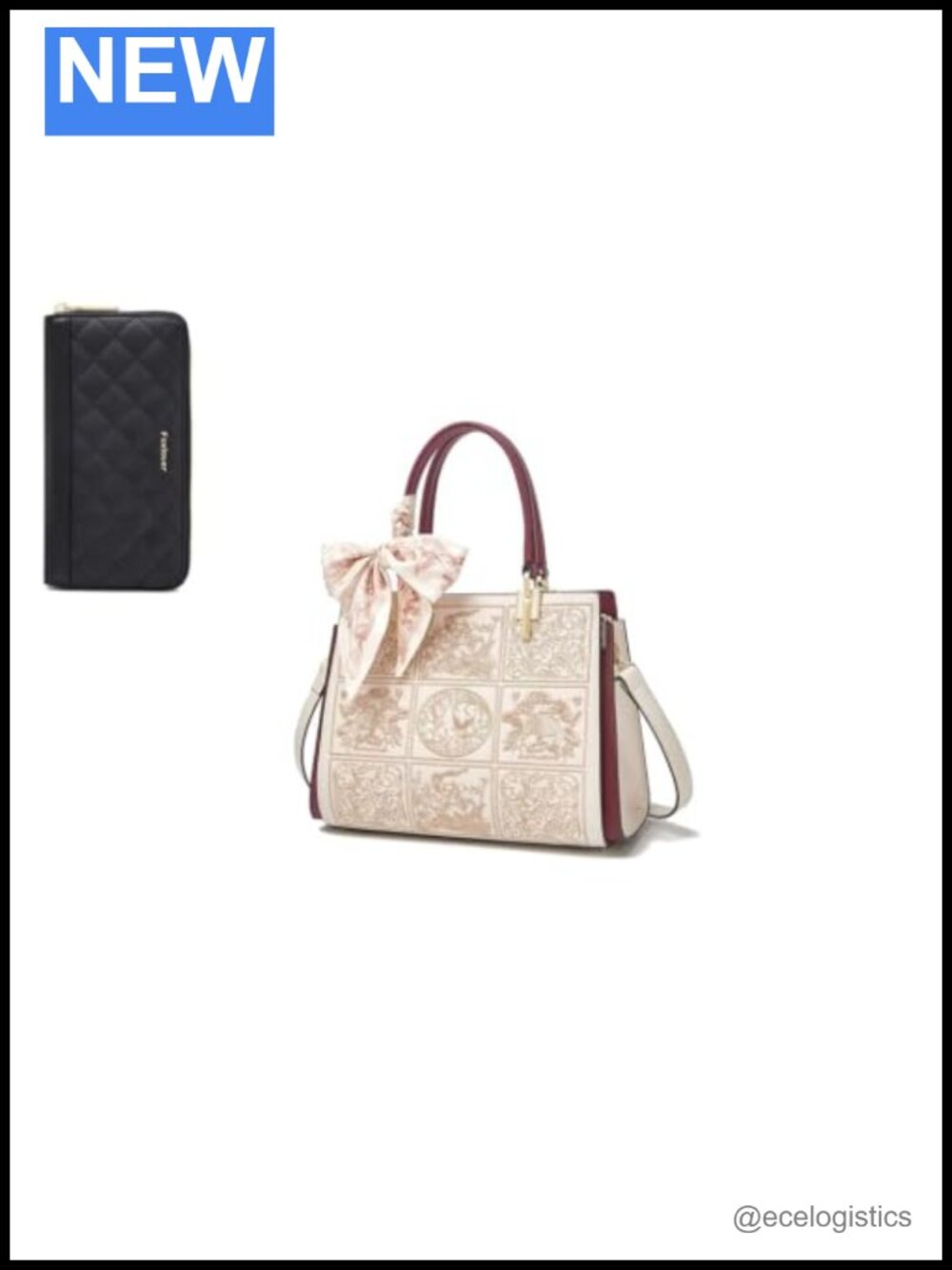Quilted Leather Zip Around Wallet for Women Compact Travel RFID